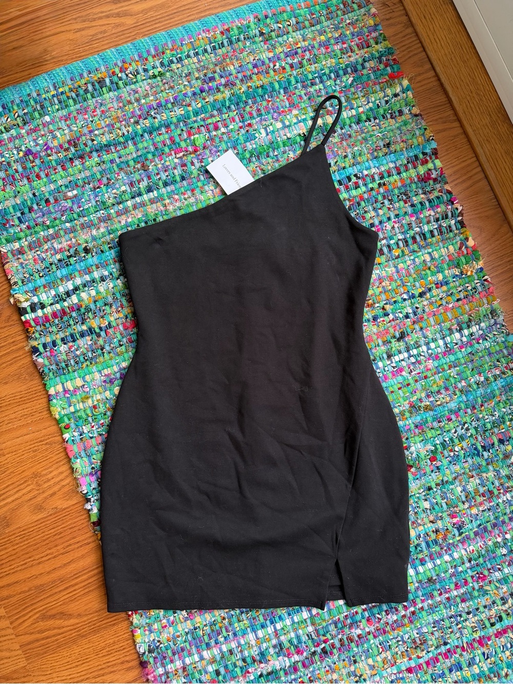 Lovers + Friends Black One-Shoulder Mini Dress